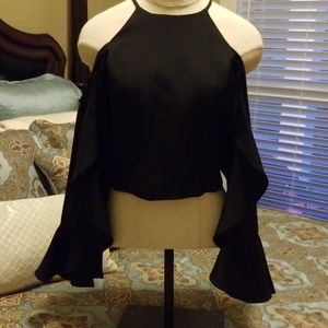 Super sexy ruffled sleeve top